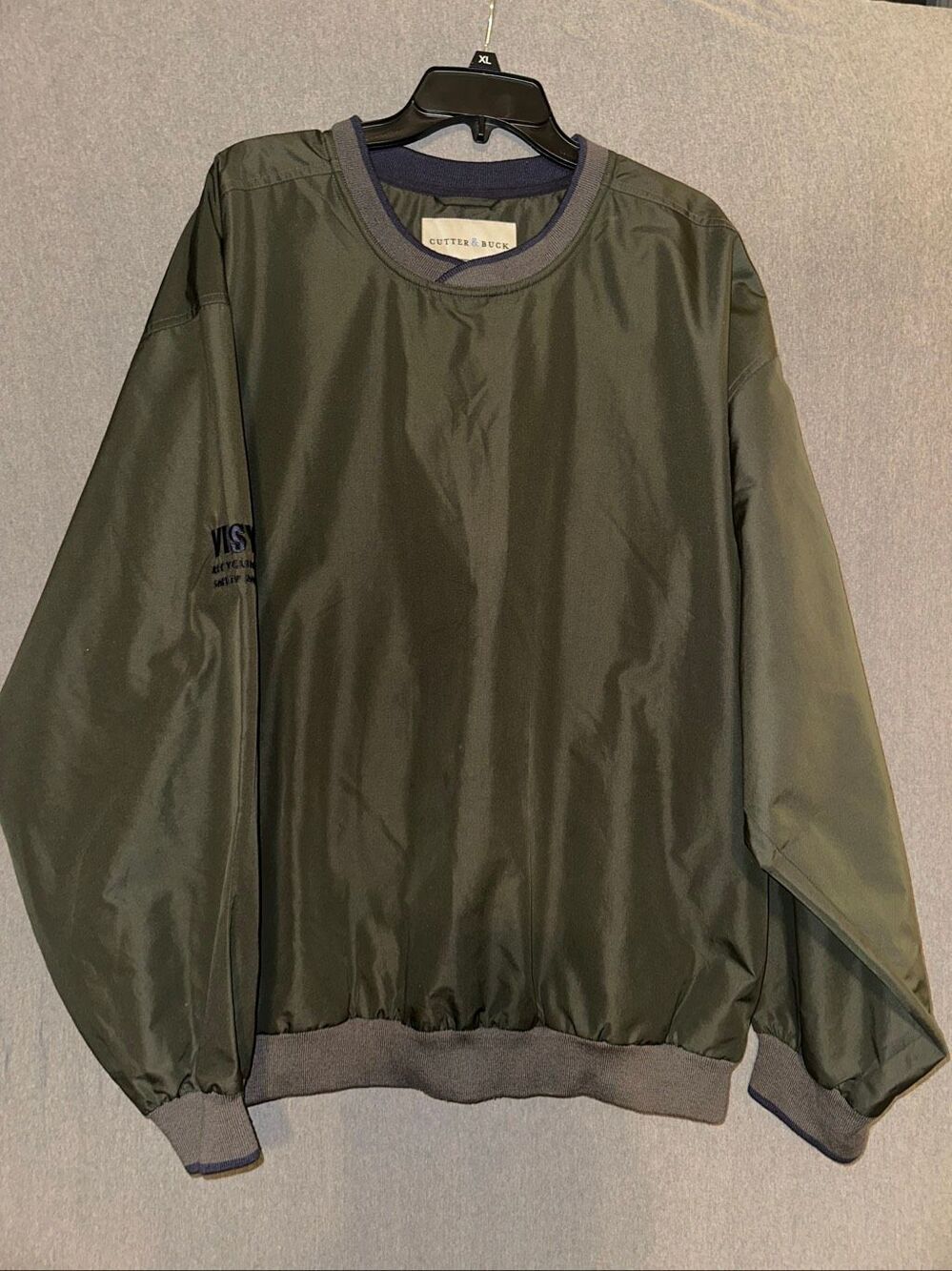 Cutter & Buck army green Clima Guard Golf Long Sleeved Pullover Water Repellent